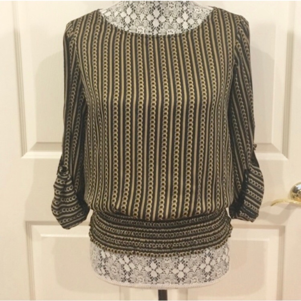 Michael Kors Gold Chain Print Blouse